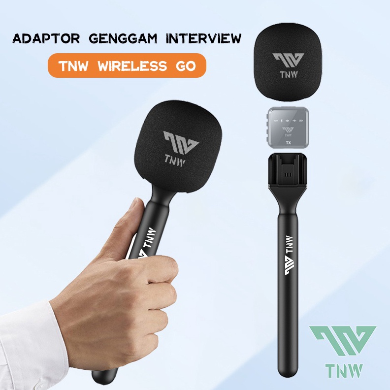 ✨Grosir✨ TNW Microphone Interview Handle Interview GO Handheld Adapter untuk TNW Wireless Microphone N8,N9,N11 serbuuu 
