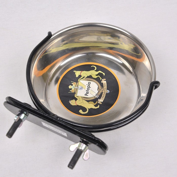 Tempat makan jepit mangkok Anjing dan Kucing stainless 02 Petopia