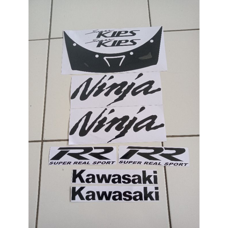 Stiker Striping Cutting Kawasaki Ninja RR Old ZX Putih Hitam