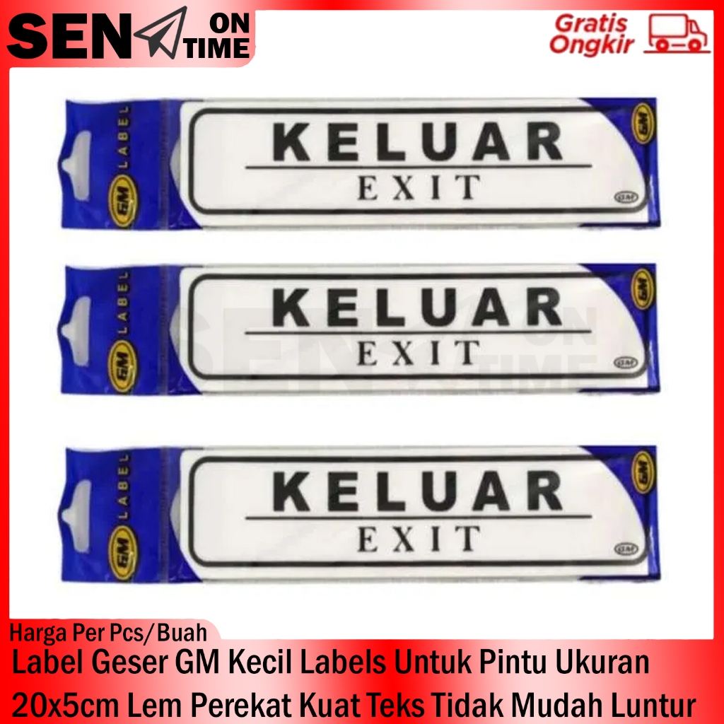 

Nametag Label Keluar Exit Akrilik GM Kecil Sign Board Papan Stiker Sticker Tempel Geser Pintu Ukuran 20x5 cm Acrylic Perekat Kuat Teks No Luntur Permukaan Kaca Tembok Awet Berkualitas Anti Patah Name Tag Room Petunjuk Penanda Penandai Ruang