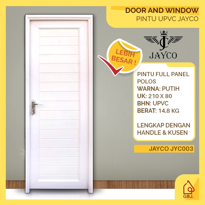 PINTU UPVC 200 X 70 JAYCO + KUSEN + HANDLE / PINTU RUMAH & KAMAR MANDI
