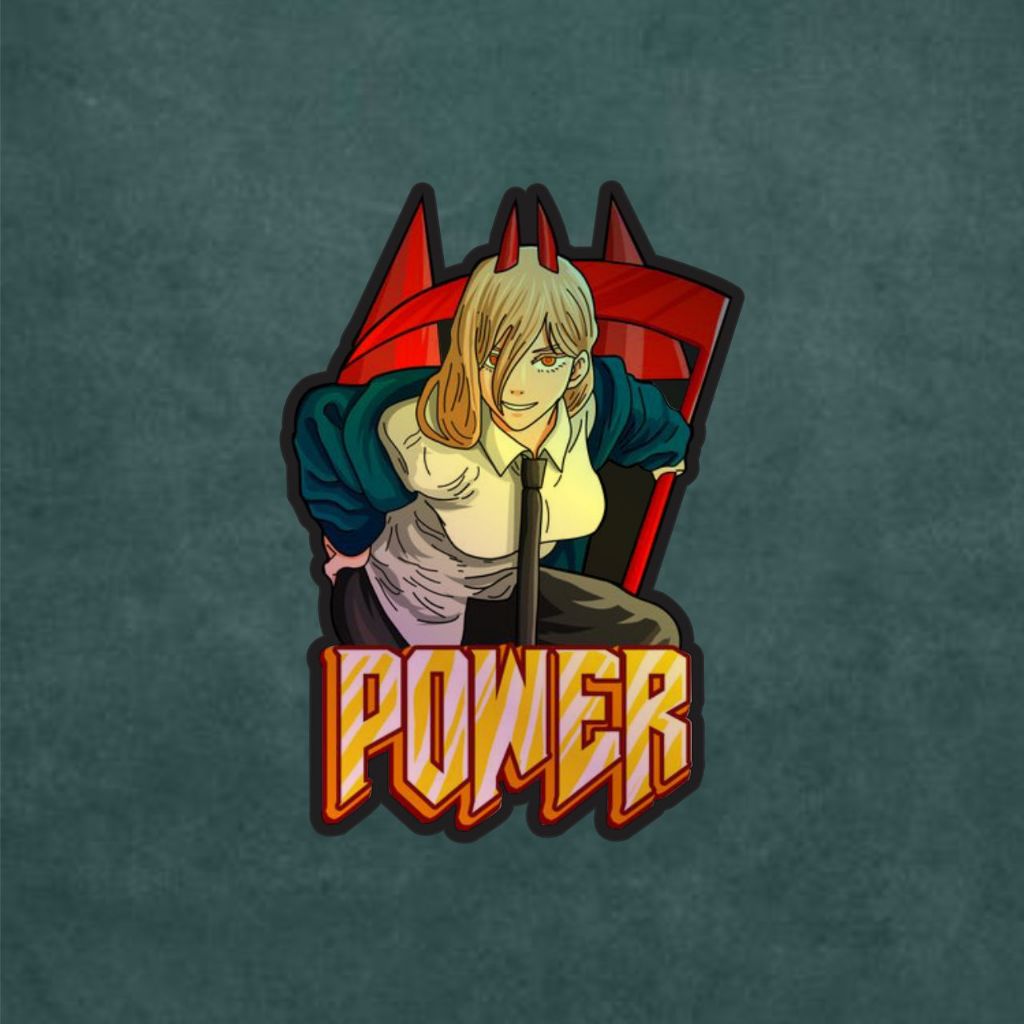 

Stiker Anime Hologram Power Chan Chainsaw Man Case Hp dan Laptop 7 Cm