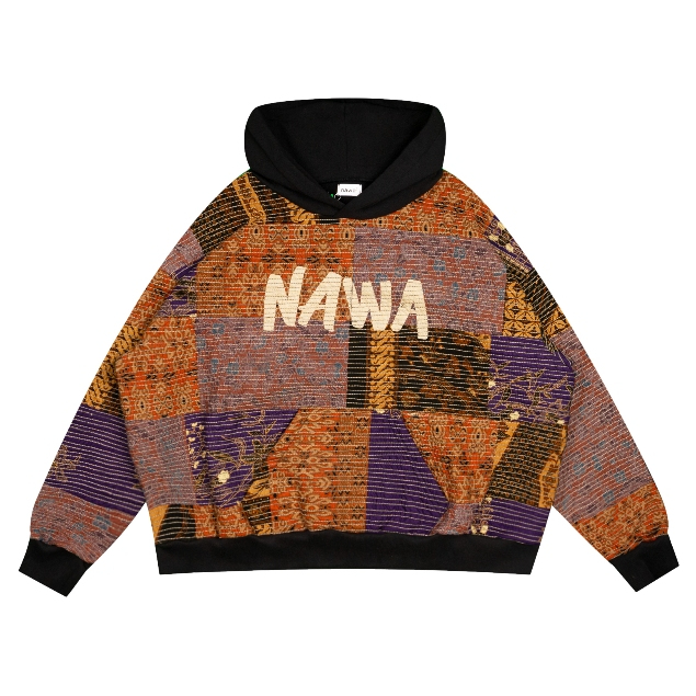 NAWA Patchwork Batik Hoodie (Orange)