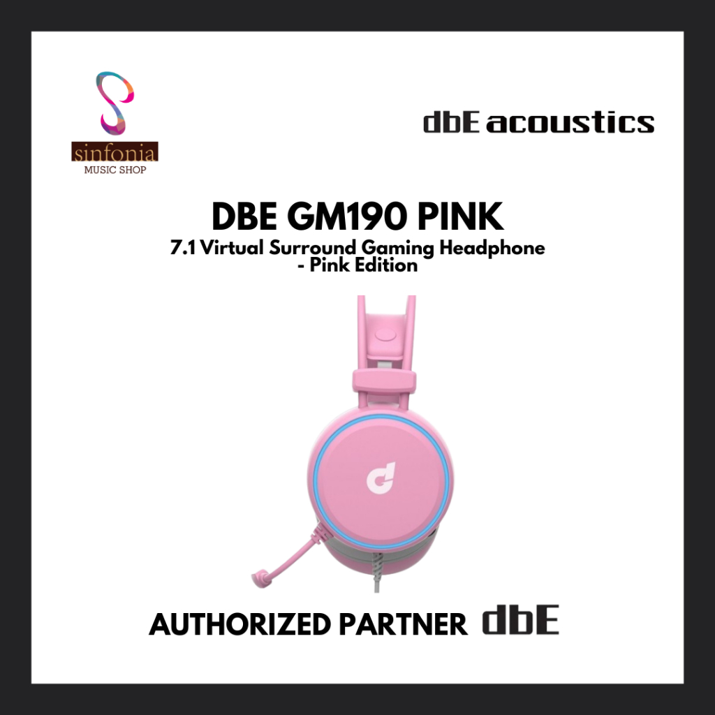 dbE GM190 7.1 Virtual Surround Gaming Headphone - Pink Edition