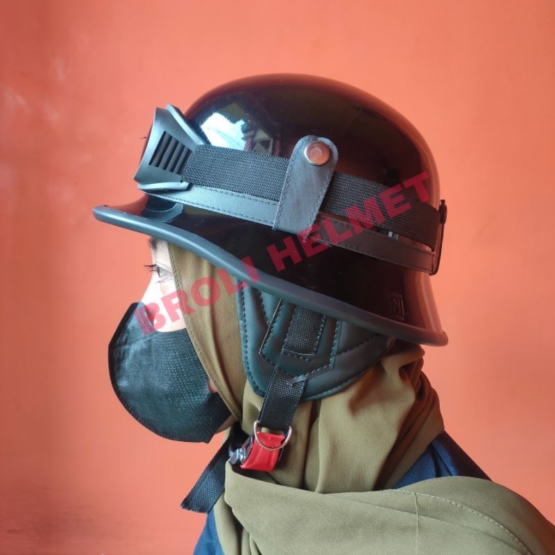 HELM RETRO NAZI CRAZY CAT GLOSSY BISA COD/NAZI CAT MERAH/HITAM/CREAM/BIRU/KUNING/CHIPS/CLASSIC/HELM 