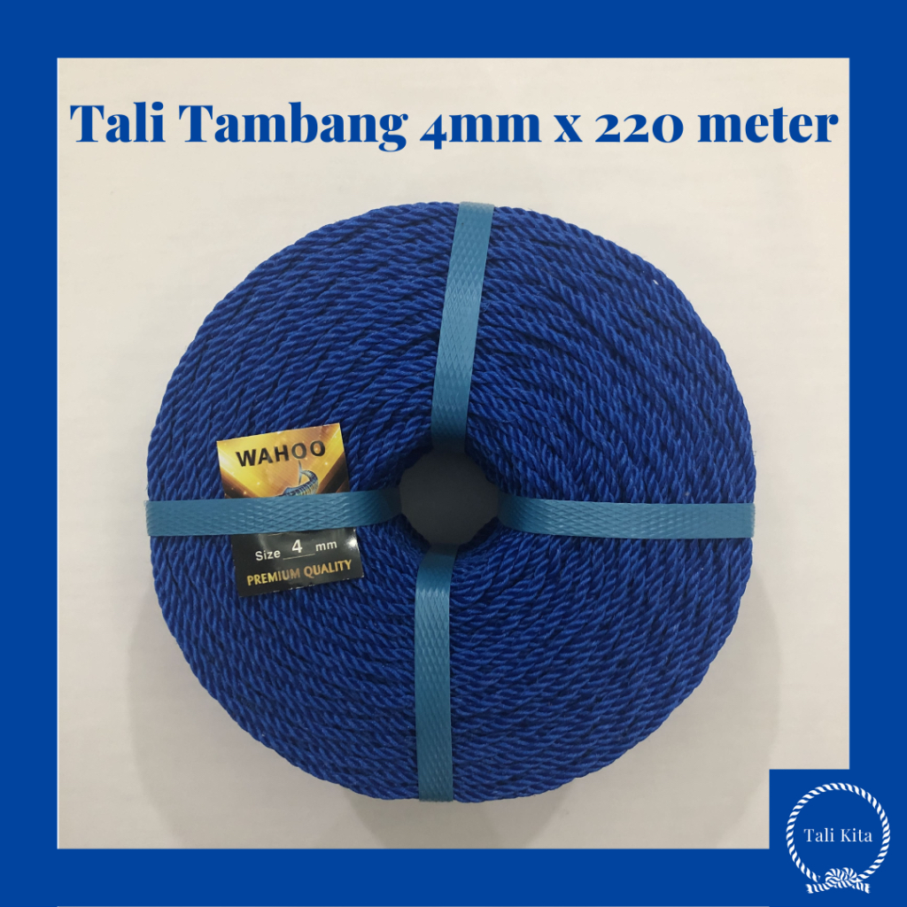 Tali Tambang Plastik PE 4 mm Roll 1.6 kg Panjang +/- 220 meter