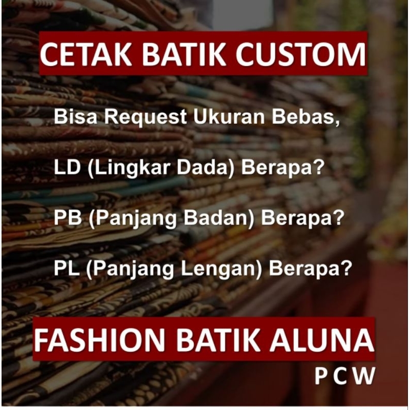 Custom Couple Baju Batik Pria Wanita anak By FASHION BATIK ALUNA