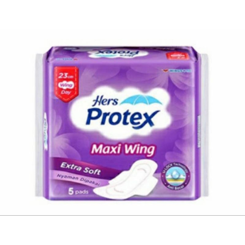 Hers Protex isi 5 / Hers Protex Maxi Wing Ungu isi 5 / Pembalut wanita bersayap