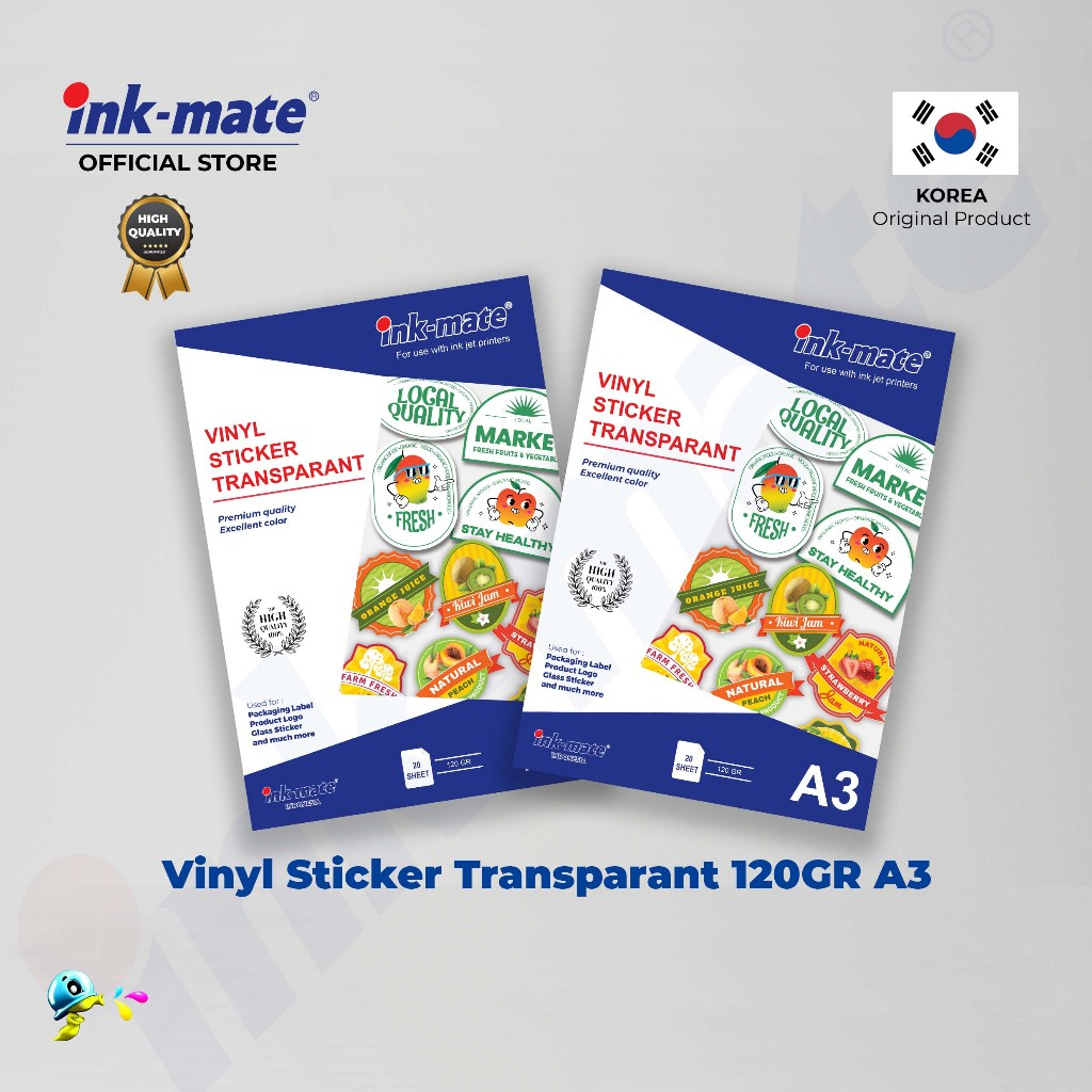 

Sticker Vinyl Transparant Inkmate 120Gr A3