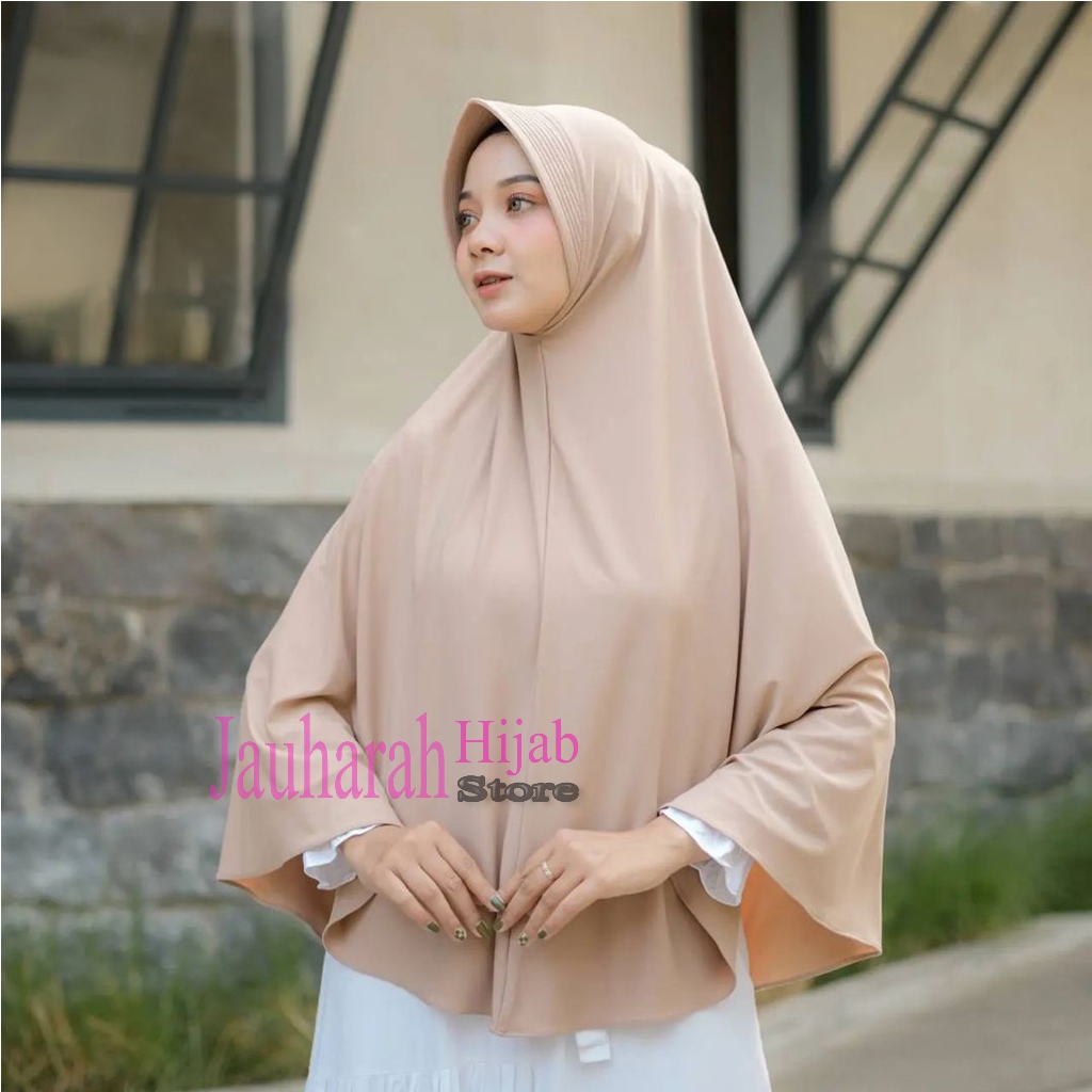 Jilbab Instan Jersey Jumbo Premium | Bergo Hamidah Ukuran XL