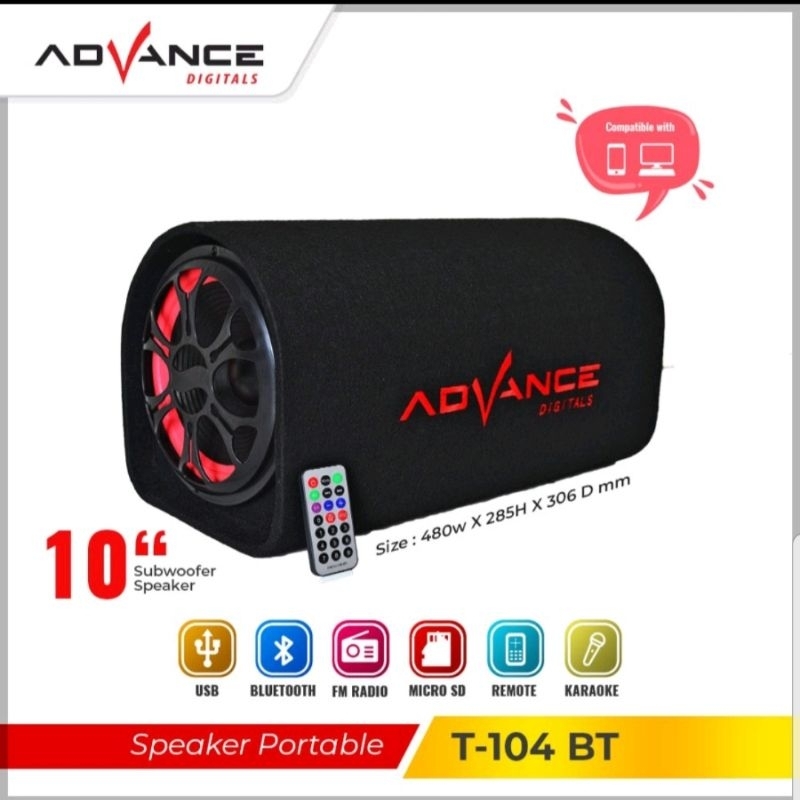 SPEAKER ADVANCE T-104BT BLUETOOTH 10 INCH