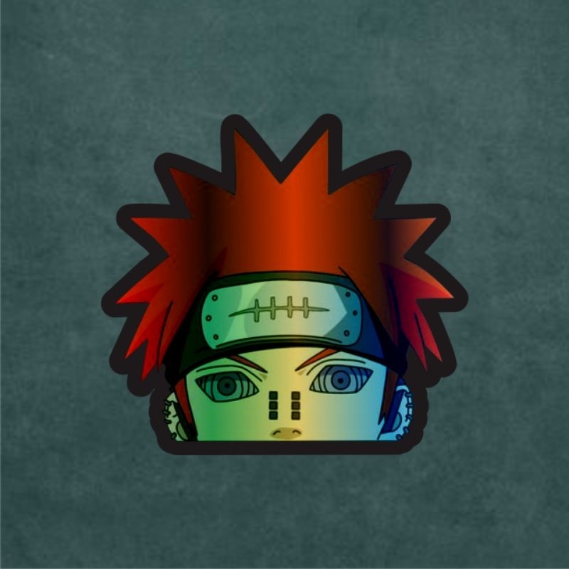 Stiker Anime Hologram Uchiha Pain Akatsuki Naruto Case Hp dan Laptop 7 Cm