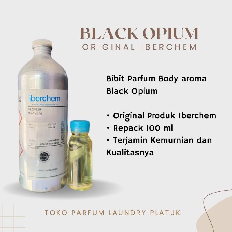 BLACK OPIUM Bibit Parfum Body/Badan Original Iberchem Repack 100ml