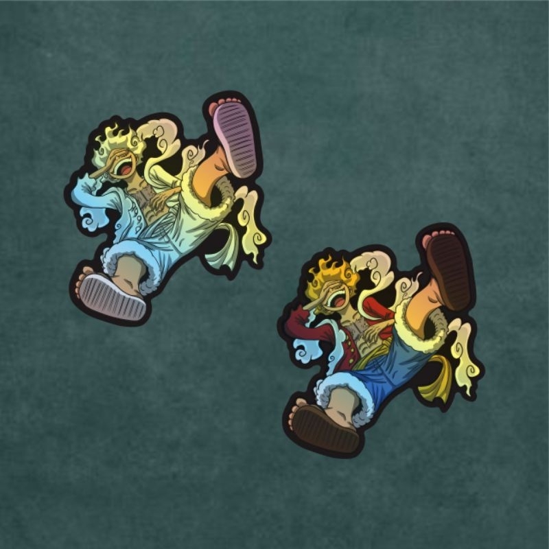 

Stiker Anime Hologram Luffy Gear5 One Piece Case Hp dan Laptop 8 Cm