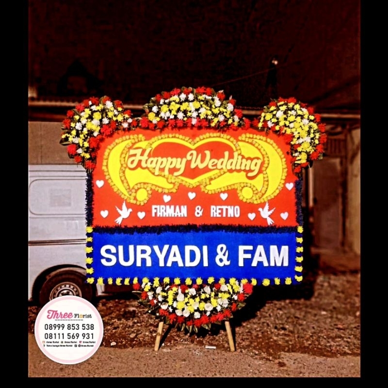bunga papan wedding besar / bunga papan wedding / bunga papan ucapan wedding / bunga papan ucapan