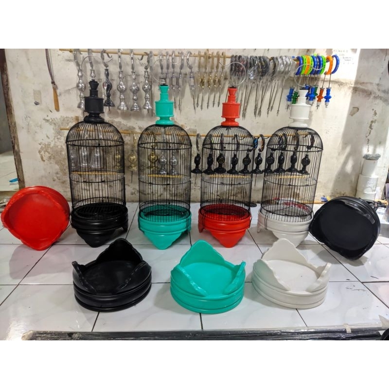 Sangkar Pleci Konin Sogon Holopet Full Set TEBOK PVC Super Tebal REP BNR D24cm TEBOK CINCIN POLOS