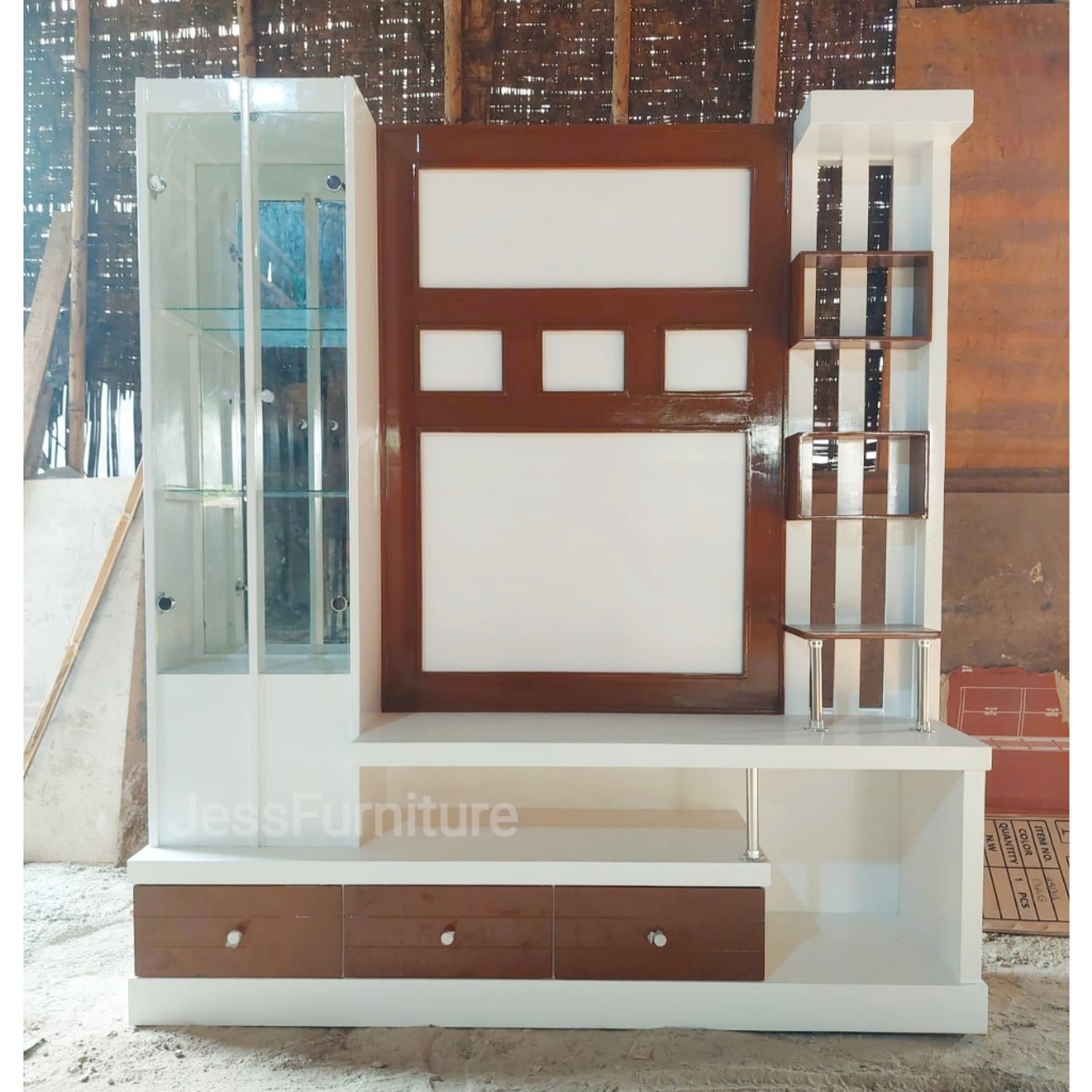 Partisi TV Ruang Tamu 43in , Bufet Partisi TV , Sekat Ruangan TV 43in