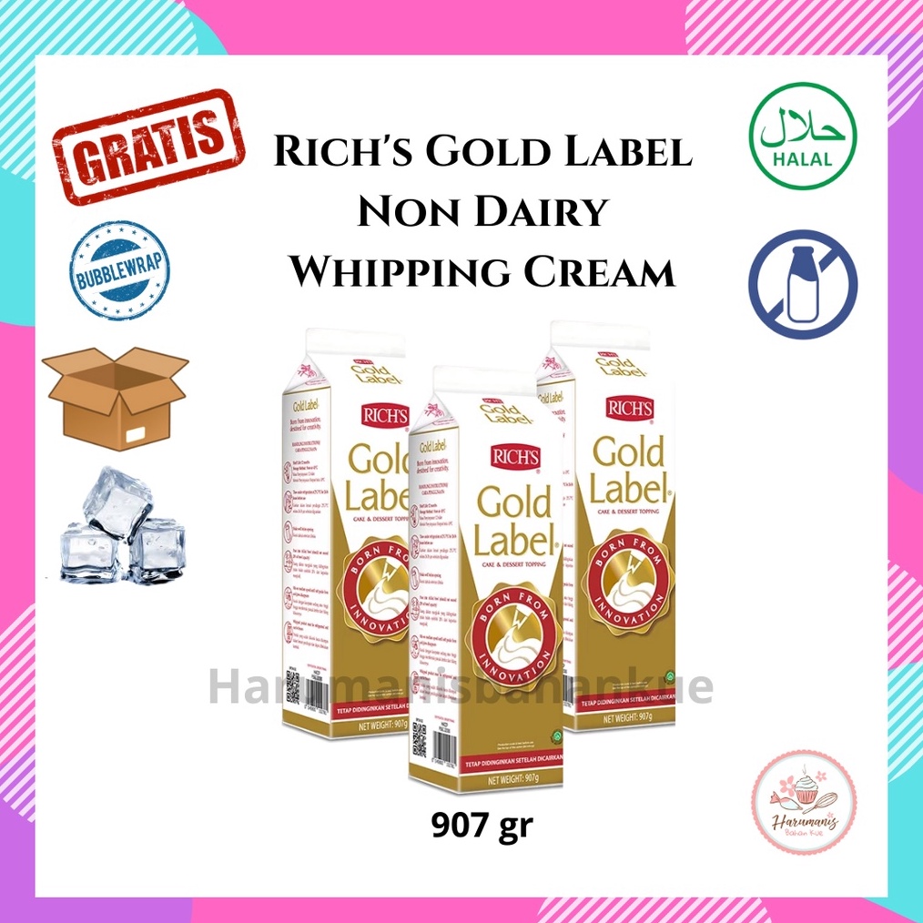 

Terbaru dan terlaris Rich's Gold Label Rich Richs Non Dairy Whipping Cream 907gr !!!