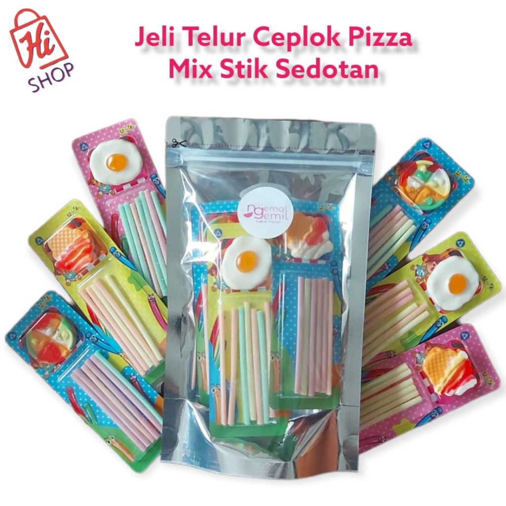 

Jeli Telur Ceplok Pizza Mix Permen Stik Sedotan Aneka Rasa Buah Jelly Viral Kualitas Premium