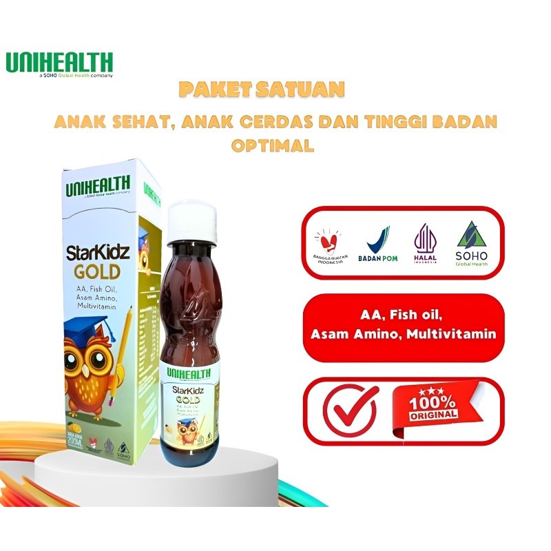 StarKidz Gold Fish Oil  starkids unihealth starkids probiotik Suplemen Minyak Ikan Anak Suplemen Pen