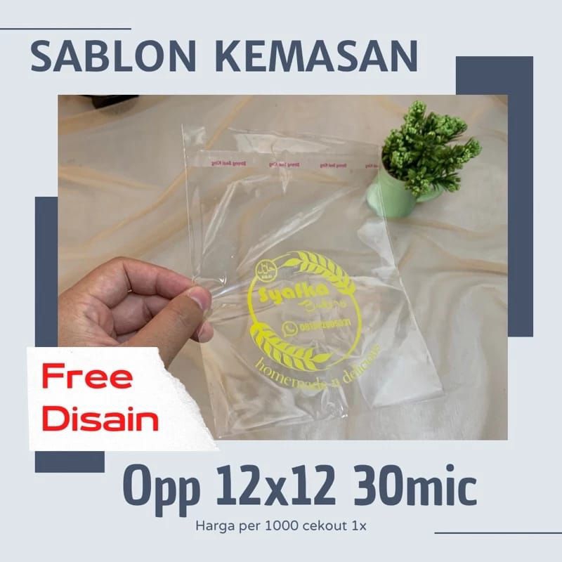

SABLON OPP UKURAN 12X12 SABLON PLASTIK ROTI SABLON PLASTIK KUE SABLON PLASTIK OPP SABLON MERK SENDIRI ISI 1000PCS