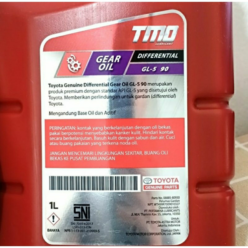 Toyota TMO Gear 90 GL5 Oli Gear/Perseneling/Transmission Manual/Gardan