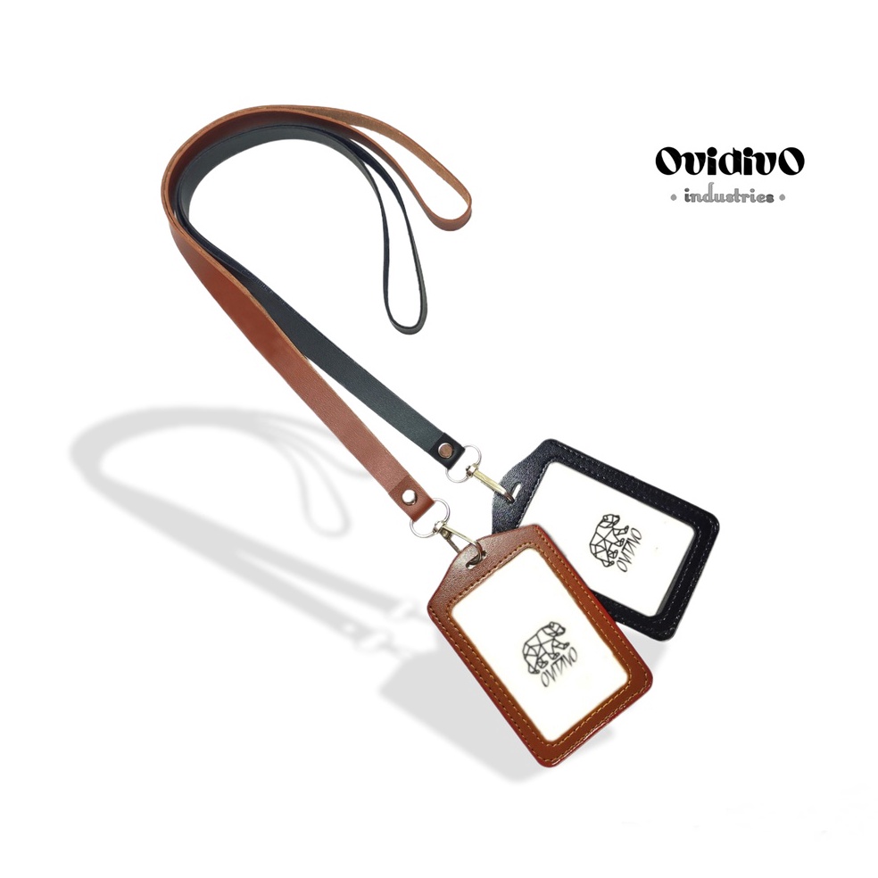 

S09184 Lanyard ID card gantungan Name tag kulit Paling Popular