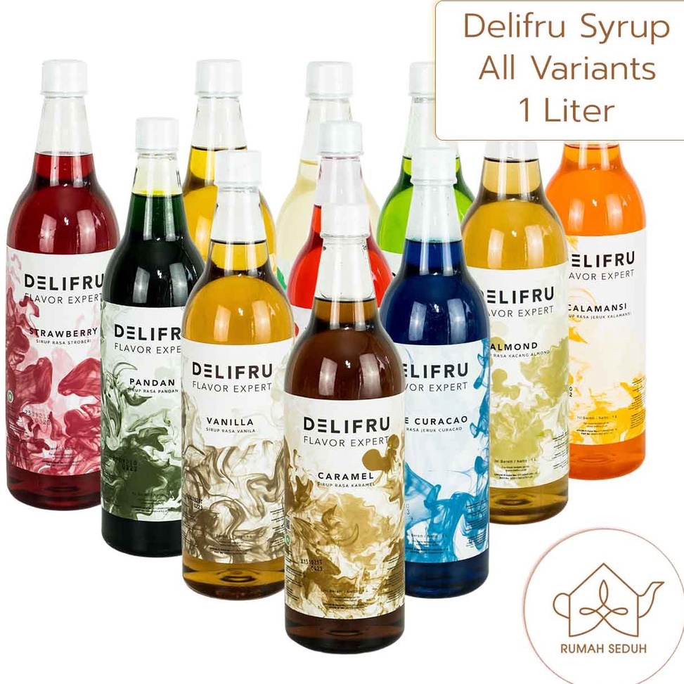 

IZE 1L Sirup Delifru : Hazelnut Vanila Raisin Blue Curacao Lychee Mango Premium Syrup 1000mL ➙Ready