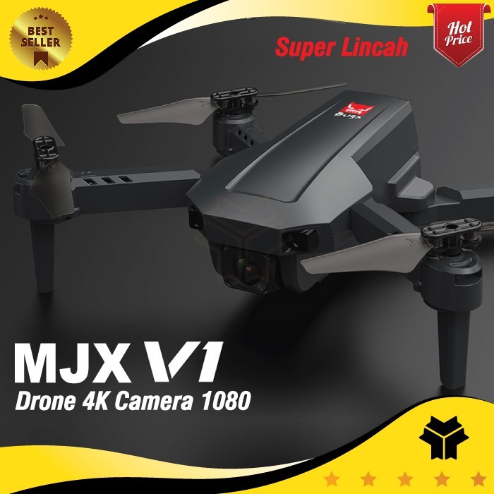 Smart Drone - MJX V1 Mini with 4K 1080P Camera - Drone Kualitas Bagus - MJX V1 HItam