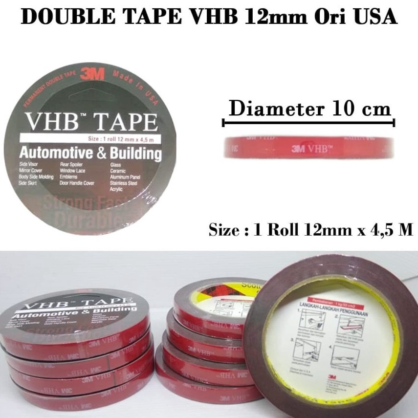 

➡ 3M VHB Double Tape Doubletape 12MM Ori USA 4900 CAD 9450