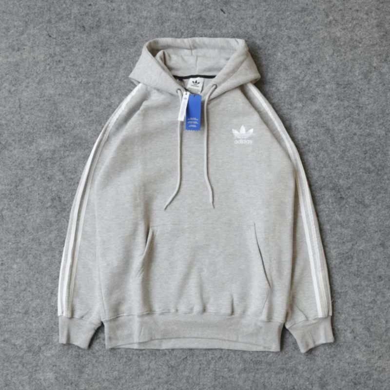 Hoodie Jaket Sweater Adidas Stripe Basic Abu Fulltag Label