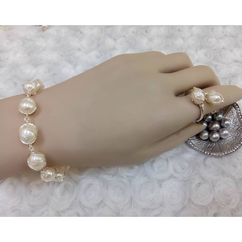 Set perak 925 mutiara lombok|Gelang perak mutiara asli lombok|Gelang mutiara lombok bersertifikat|Ge
