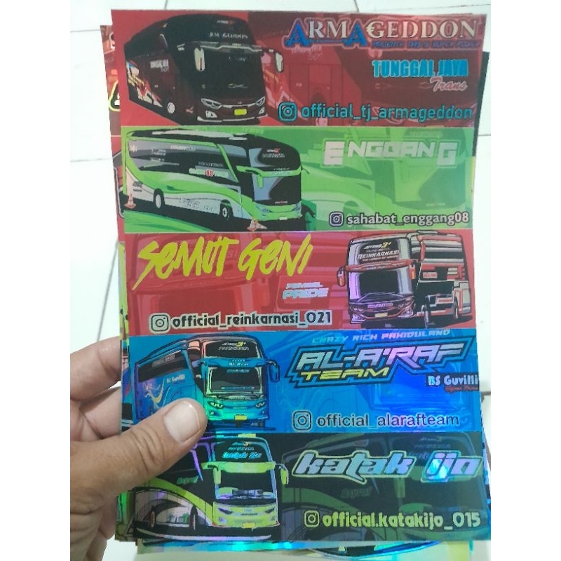 

STIKER LOGO BUS BASURI HOLOGRAM ORIGINAL ANTI AIR ISI 5 KOTAK UK 5X16 CM