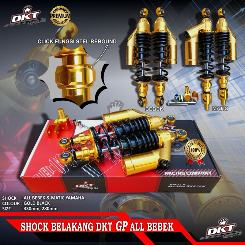 shock DKT GP AIRBAG ukuran 340/320 click fungsi stel rebound