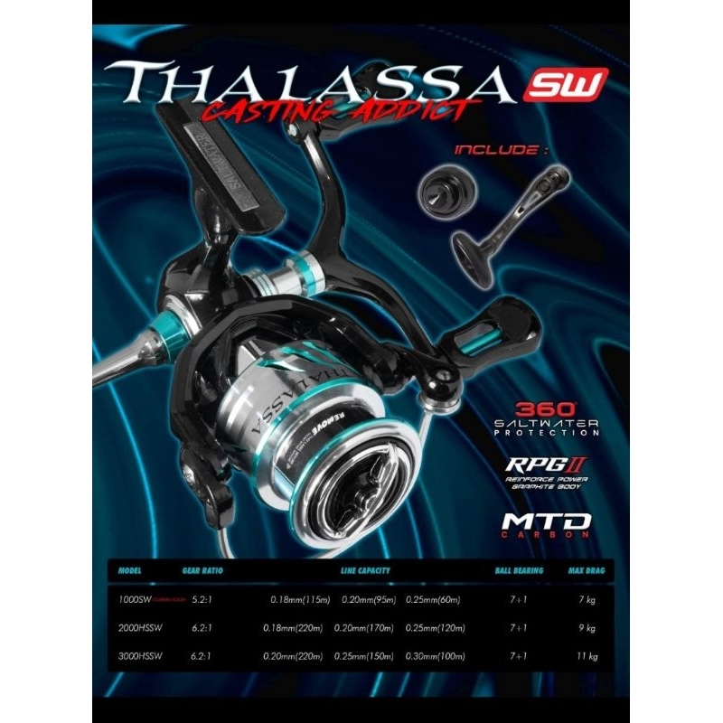 reel pancing daido thalassa atau cosmic 1000 2000 3000 hsw handel doubel