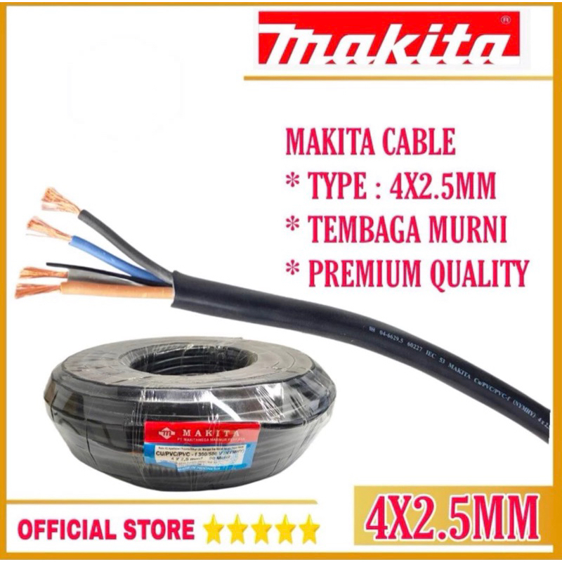 Kabel 4 X 2,5 NYMHY 50m Makita Speaker Audio Listrik 4x2,5 Isi 4