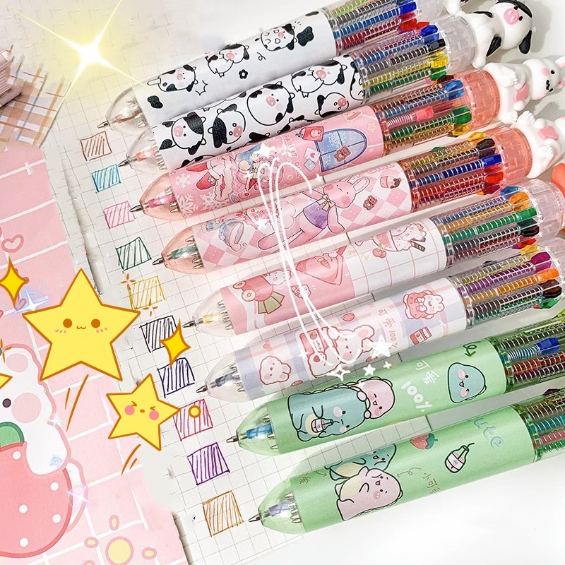 

✨EG-10 Warna Pulpen Kartun Sanrio Beruang Lucu Stasioner Kantor Siswa Pena Biro dinosaurus-Eghrerr