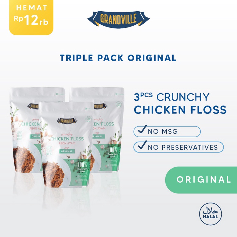 

59 Grandville Abon AYAM Crunchy Triple Pack Original Terlaris _■)