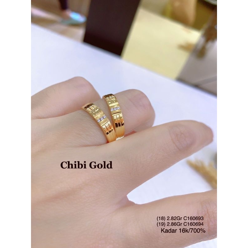 CHIBIGOLD - Cincin emas Couple simple emas 700 kadar 16k C160693 - chibi