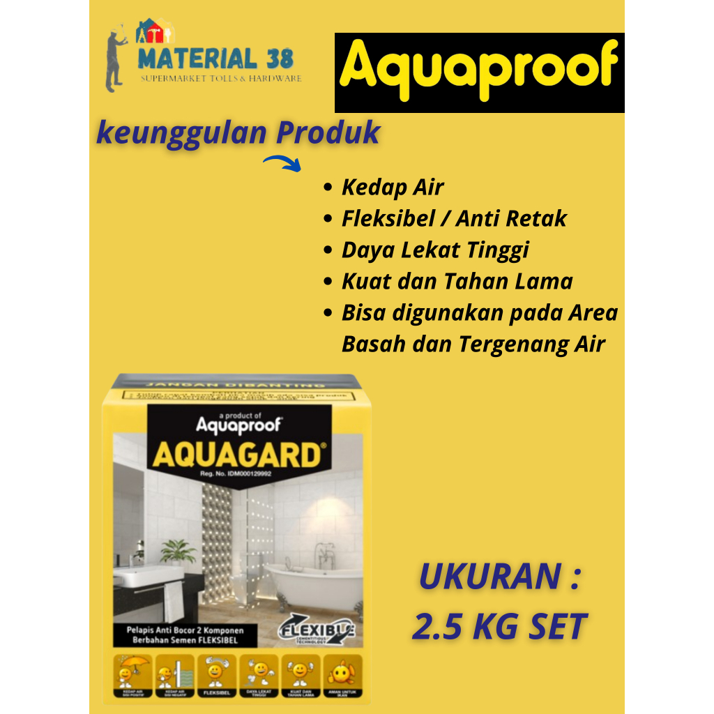 Cat Pelapis Anti - Bocor Aquagard by Aquaproof set 2.5 kg