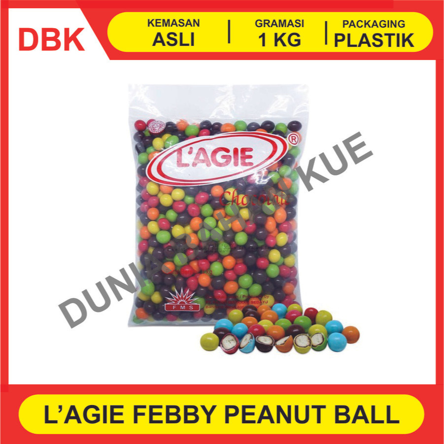 

LAGIE FEBBY PEANUT WARNA WARNI 1 KG - 1 DUS 6 PCS / COKELAT KILOAN KACANG TANAH