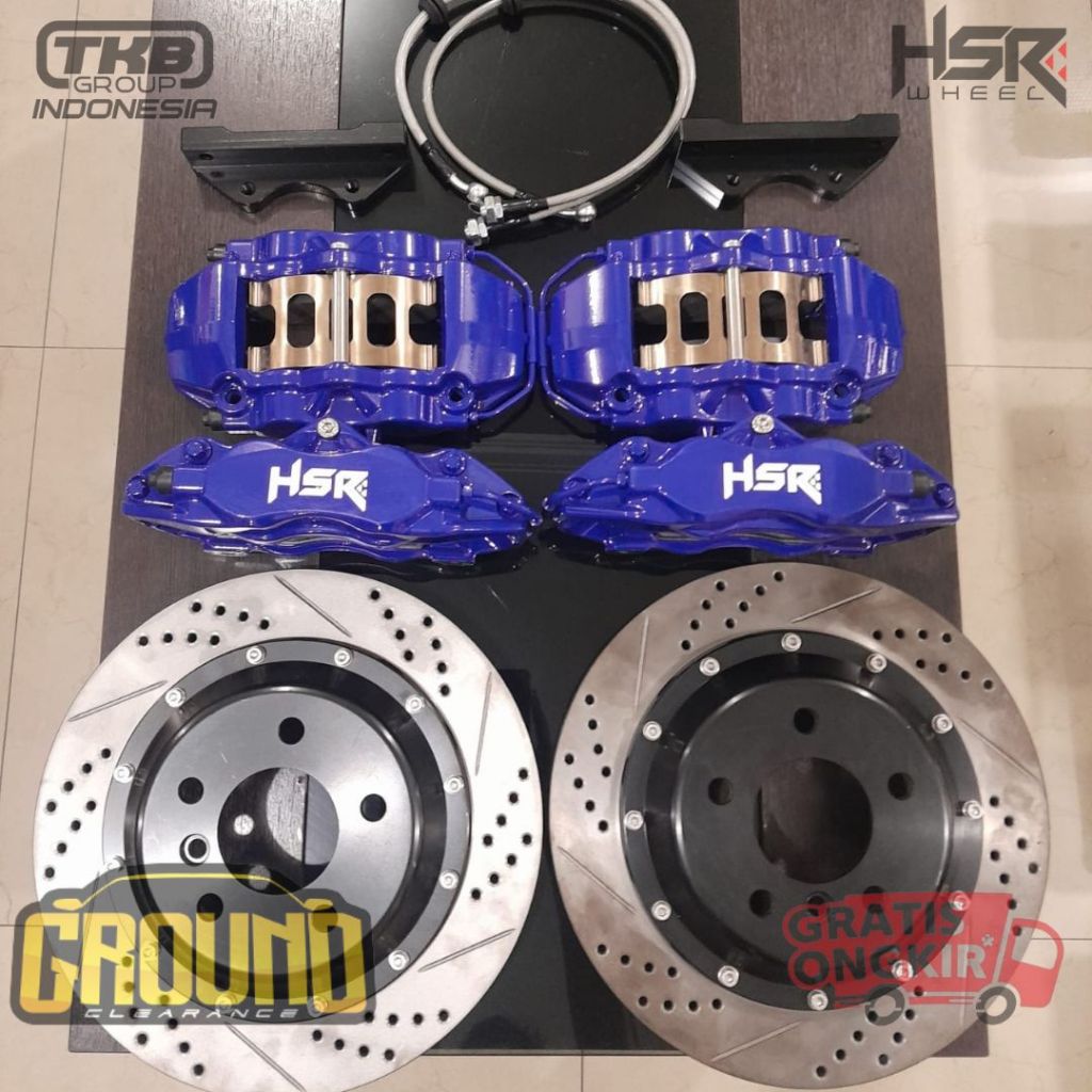 BBK BLUE HSR 4 PISTON MZ9200 FRONT 330X28 DRILLED SLOTTED BMW E46 2002 - DISC BREAKER BMW E46 BLUE