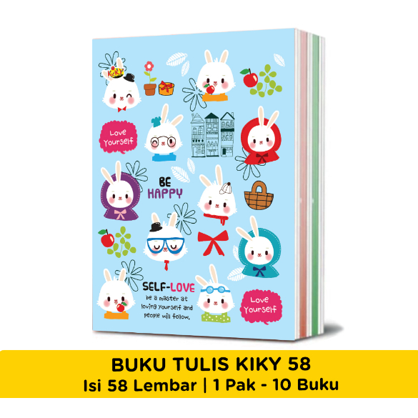 

(10 buku) BUKU TULIS KIKY 58 LEMBAR / BUKU TULIS SEKOLAH GARIS