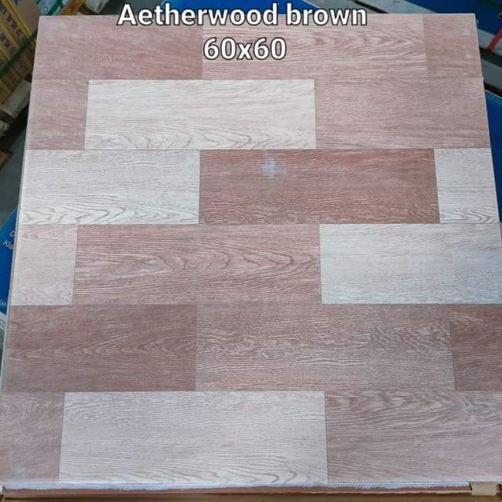 Keramik Lantai motif Atherwood Brown ukuran 60x60 ICARUS