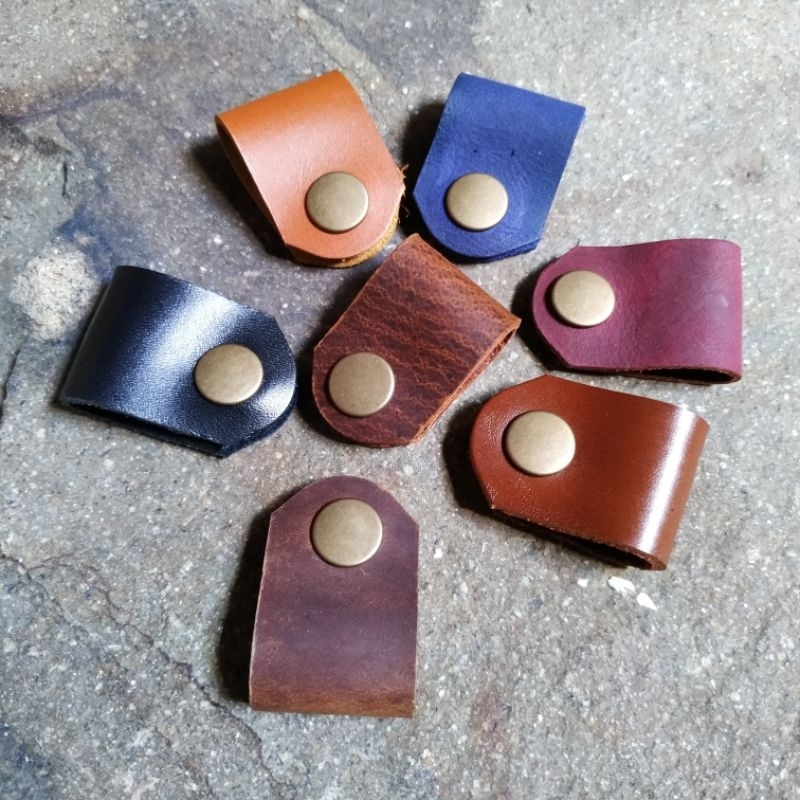 klip kabel kulit asli strap kabel