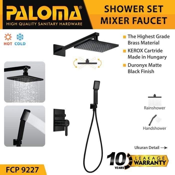 PALOMA FCP 9227 KERAN MIXER SHOWER TANAM SET DINDING KRAN AIR TEMBOK