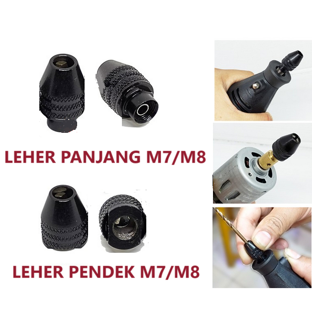 Mata Bor Drill Chuck Kepala Bor Kecil Adapter Screw M7 M8 Konektor