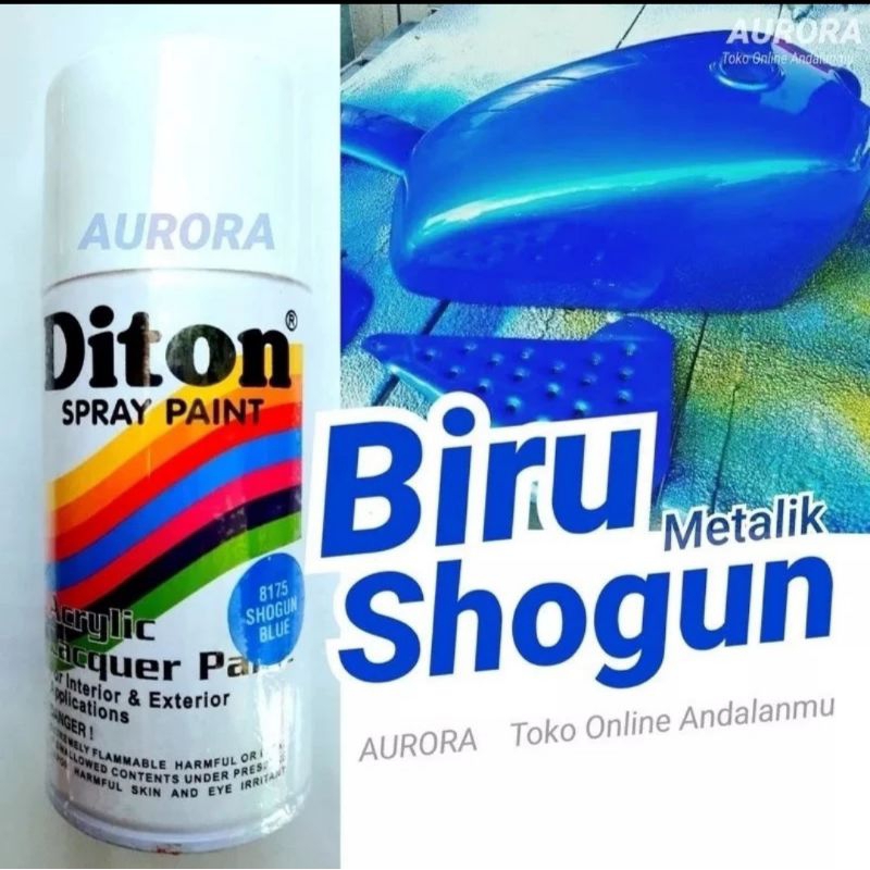 Cat Semprot Diton Shogun Blue 8175 Biru Metalik Blue metalic Blue Metalik Biru Shogun Sogun Biru 300