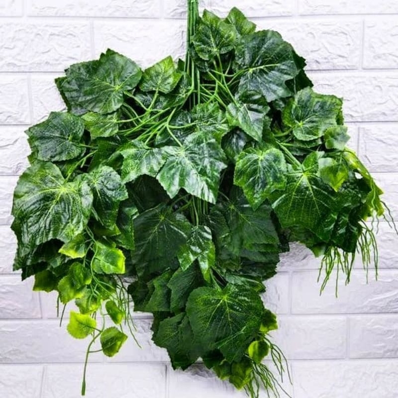 DAUN ANGGUR PLASTIK DAUN ANGGUR DECKORASI DAUN ANGGUR ARTIFICIAL 1 lusin