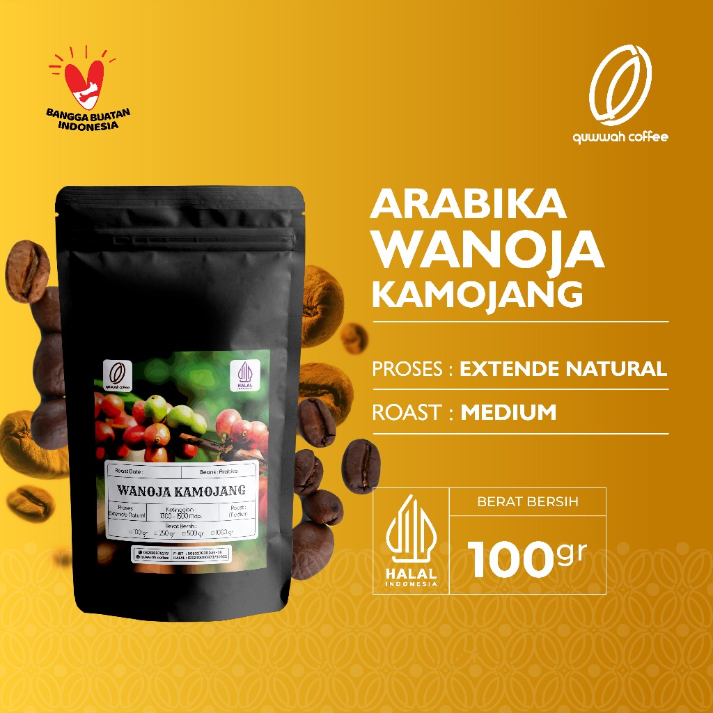 

Biji Kopi Bubuk Arabika Wanoja Kamojang Arabica Coffee Beans Single Origin Coffee Roast Bean Tubruk Espresso Dan Manual Brew 100 gram